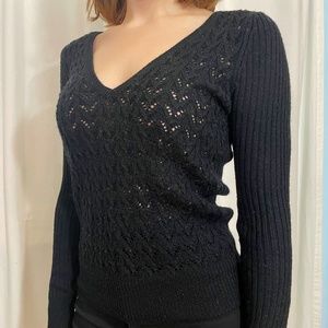 The Limited Black V-Neck Sweater